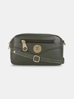 ESBEDA - Olive Solid Boxy Shape Slingbag for Women (S)