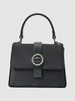 Forever New - Donna Diamante Buckle Top Handle Handbag With Detachable Strap - Black