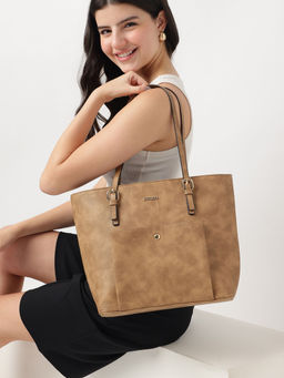 Fastrack - Women Solid Structured Work Tote with Quick Access Pocket Fits Upto 14" Laptop