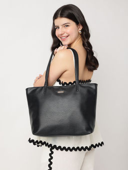 Fastrack - Women Solid Tote Bag with Dual Shoulder Straps Fits Upto 14" Laptop