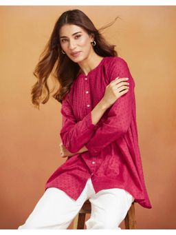 Fabindia - Pink Cotton Woven Tunic