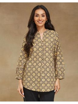 Fabindia - Yellow Cotton Printed Tunic