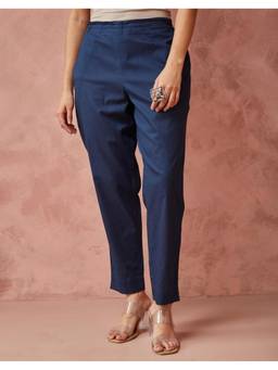Fabindia - Indigo Cotton Full Length Ethnic Pant