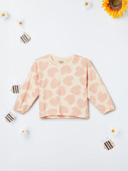 max - Beige Cotton Regular Fit Round Neck Top
