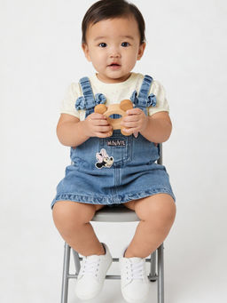 max - Blue Cotton Regular Fit Round Neck Dress With T-Shirt