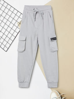 max - Grey Cotton Regular Fit Joggers