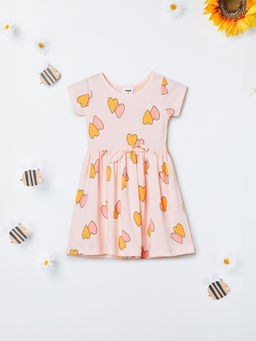max - Pink Cotton Regular Fit Round Neck Dress