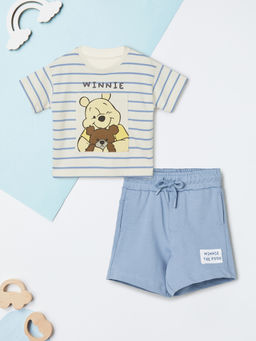 max - White Cotton Regular Fit Crew Neck T-Shirt With Shorts