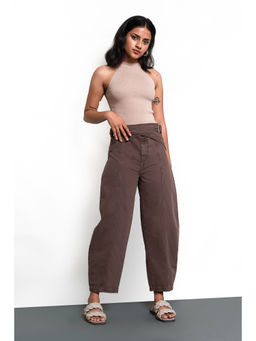 FREAKINS - Brown Overlap Belted Denim (Set of 2)