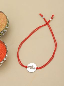 Carlton London - 925 Sterling Silver Rhodium Plated Shree Rakhi
