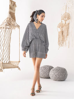 Chhavvi Aggarwal - Black and White Printed Scarf