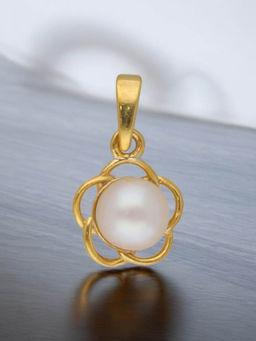 Sri Jagdamba Pearls - 925 Sterling Silver Flower Light Weight Pearl Pendant