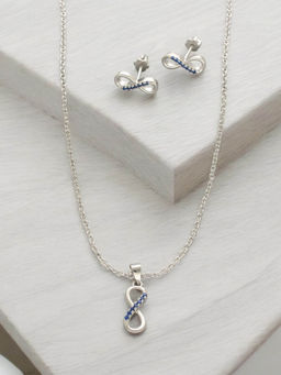 Sri Jagdamba Pearls - Artistic 925 Sterling Silver Pendant Jewellery Set