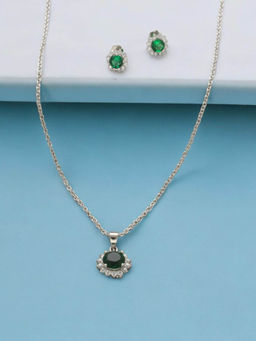 Sri Jagdamba Pearls - Contemporary 925 Silver Pendant Jewellery Set