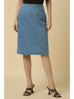Allen Solly - Women Blue Solid Casual Skirt