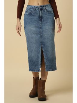 Allen Solly - Women Blue Solid Casual Skirt