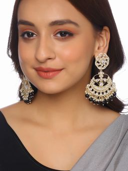 VIRAASI - Gold Plated Pearl Kundan Beaded Ethnic Dangler Earring for Women and Girls