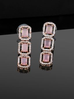 Estele - Elegant Rose Gold-Plated Drop and Dangler Earrings for Women