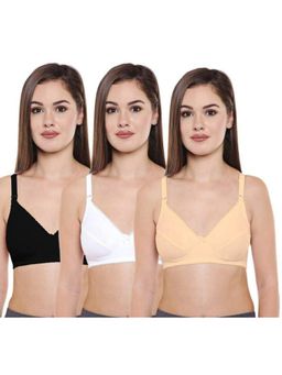 Bodycare - Pack of 3 Maternity/Feeding Bra In Black-Skin-White Colour