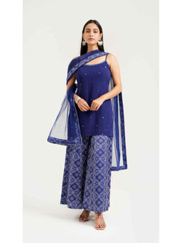 Ritivesh - Blue Georgette Palazzo with Kurti and Dupatta (Set of 3)