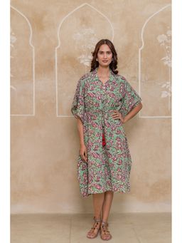 NAVYAS FASHION - Women Green Printed Kaftan Dress