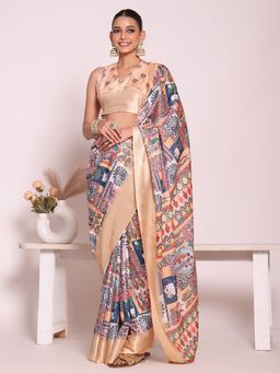Kalista Fashion - Multi-Color Cotton Silk Woven Handloom Saree With Unstitched Blouse