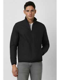Peter England - Men Black Solid Casual Jacket