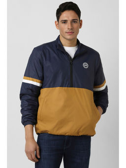 Peter England - Men Navy Patterned Casual Jacket