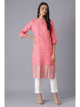 Aurelia - Pink Yarn-dyed Kurta with Trousers (Set of 2)