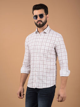 CRIMSOUNE CLUB - Purple Checked Cotton Shirt