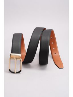 Allen Solly - Men Leather Textured Black Casual Belt