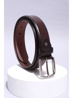 Allen Solly - Men Leather Textured Brown Casual Belt