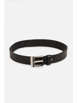 Louis Philippe - Men Leather Solid Black Casual Belt