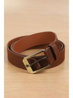 Louis Philippe - Men Leather Textured Brown Casual Belt