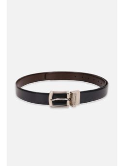 Peter England - Men Leather Reversible Textured Black Formal Belt