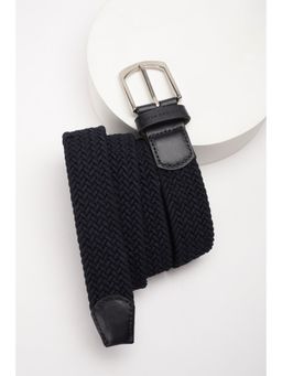 Peter England - Men Leather Textured Navy Blue Casual Belt