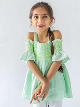 A Little Fable - Girls Tops Green