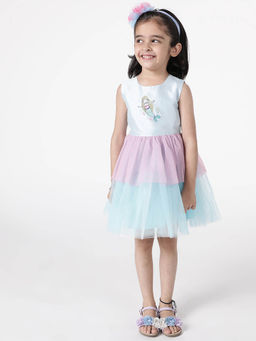 A Little Fable - Girls Multi Color Knee Length Dresses