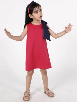 A Little Fable - Girls Multi Color Knee Length Dresses