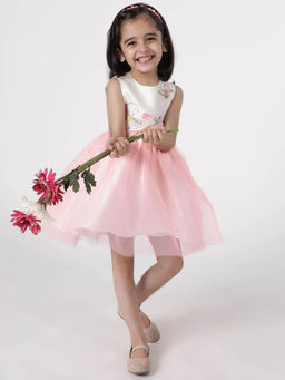A Little Fable - Girls Pink Knee Length Dresses