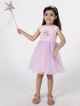 A Little Fable - Girls Pink Knee Length Dresses