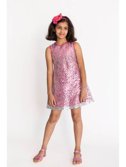 A Little Fable - Girls Pink Knee Length Dresses