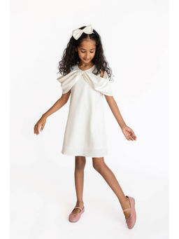 A Little Fable - Girls Off White Knee Length Dresses