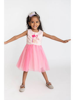 A Little Fable - Girls Pink Knee Length Dresses