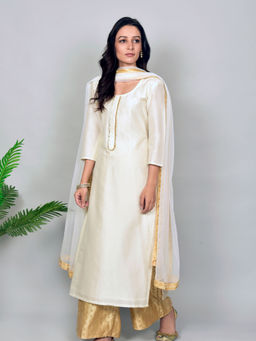 Empress Pitara - Fariha Off White Silk Suit Set