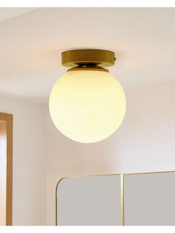 Homesake - Mid Century Flush Mount Ceiling Light, White
