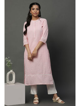 Aurelia - Pink Seer Sucket Stripe Casual Kurta