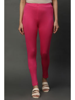 Aurelia - Pink Solid Lycra Leggings