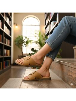 LAZERA SHOES - Peach Soft Casual Slip-On Round Toe Sandals