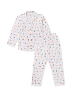 KOALA KIDZ - White Printed Shirt and Pyjama